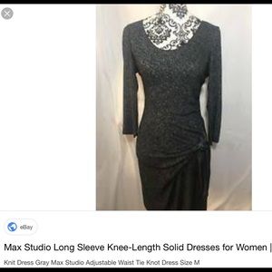 Max Studio Long sleeve knee solid dress